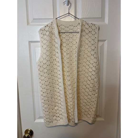 Crochet Vest Sleeveless Open Front Sweater med Vest Knit Cardigan0507-AH - Picture 1 of 3